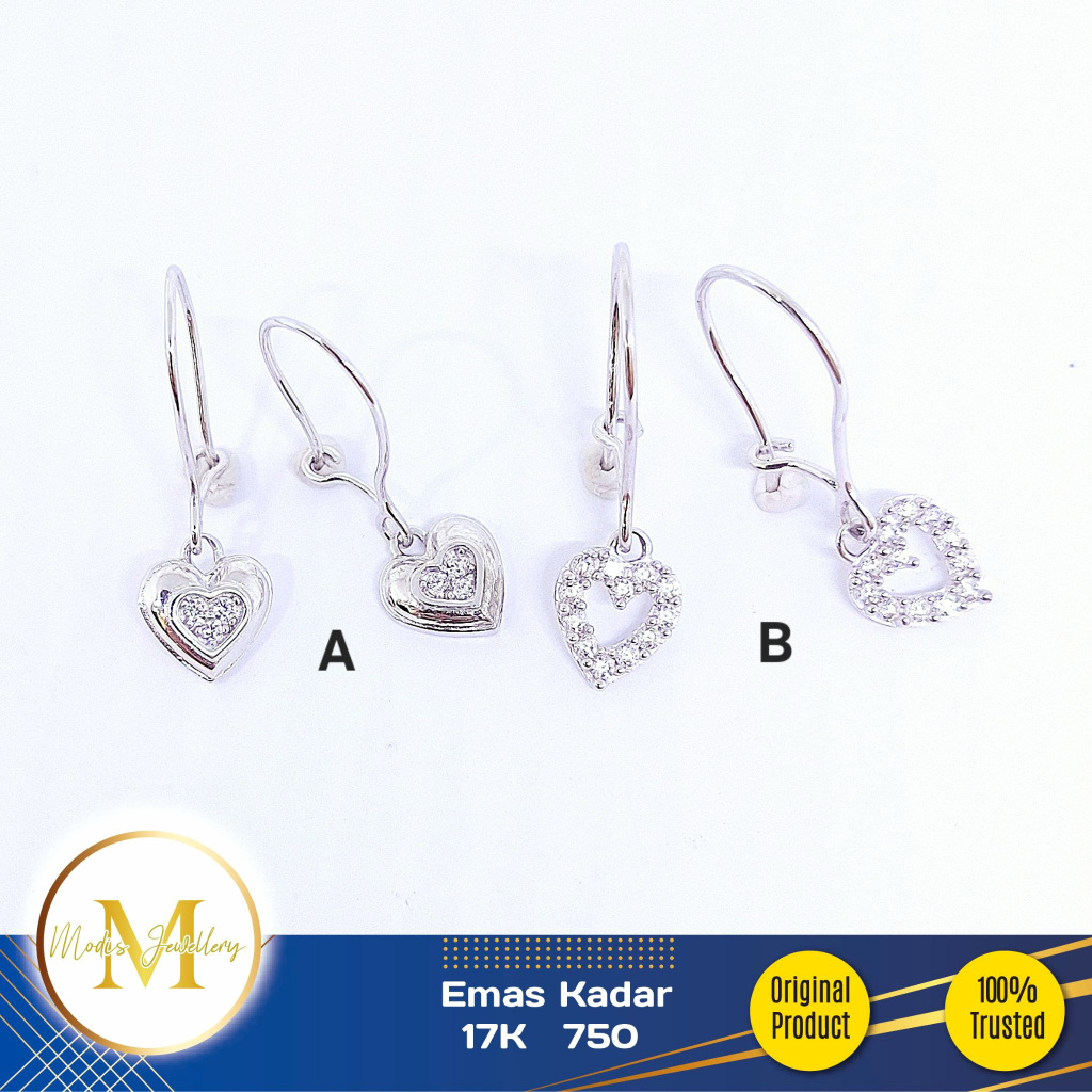 MODIS JEWELLERY - Anting Daisy Love  Putih - Emas 17k  750