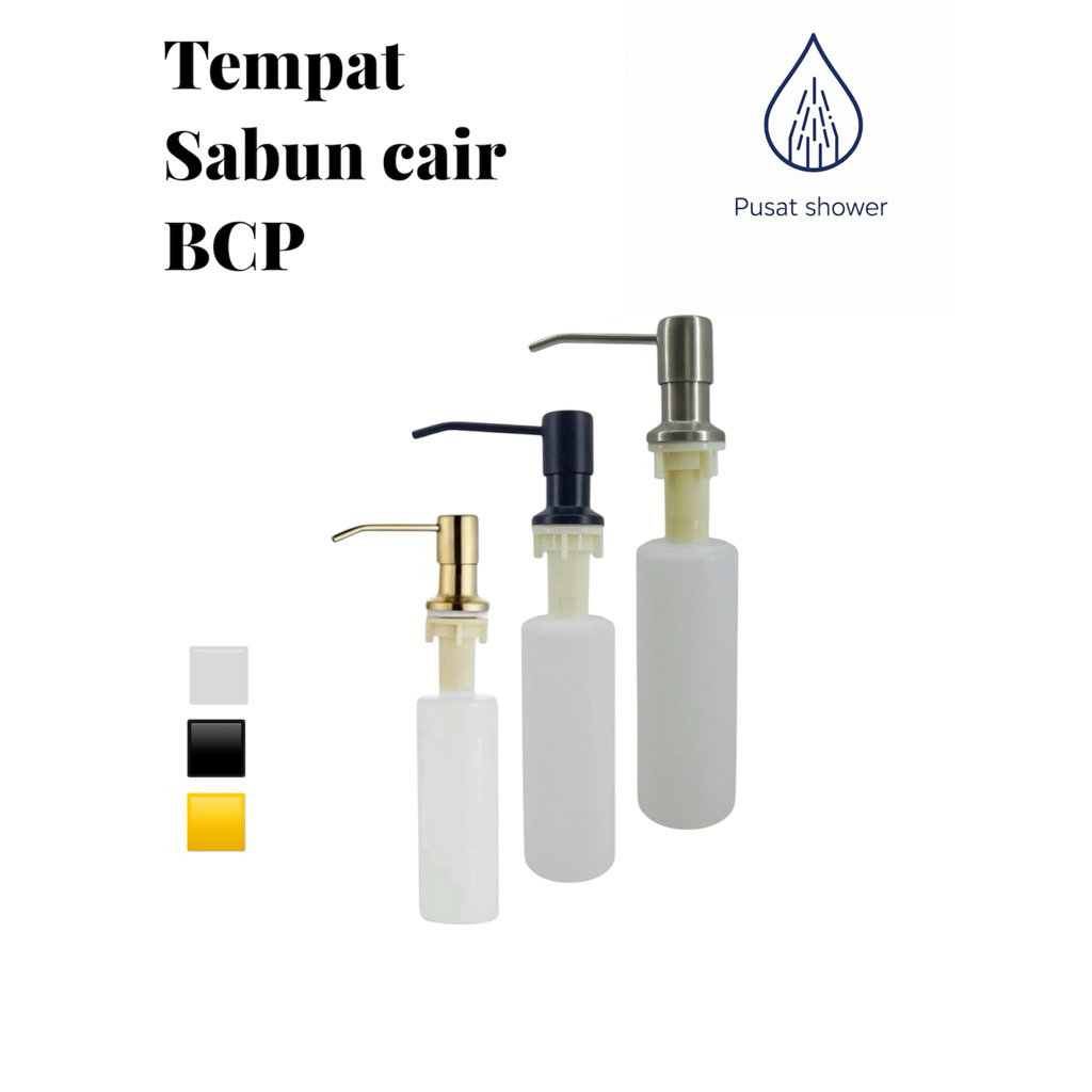 Soap dispenser Wastafel Kitchen sink Tempat sabun Bak cuci piring kepala stainless Gold Black Hitam