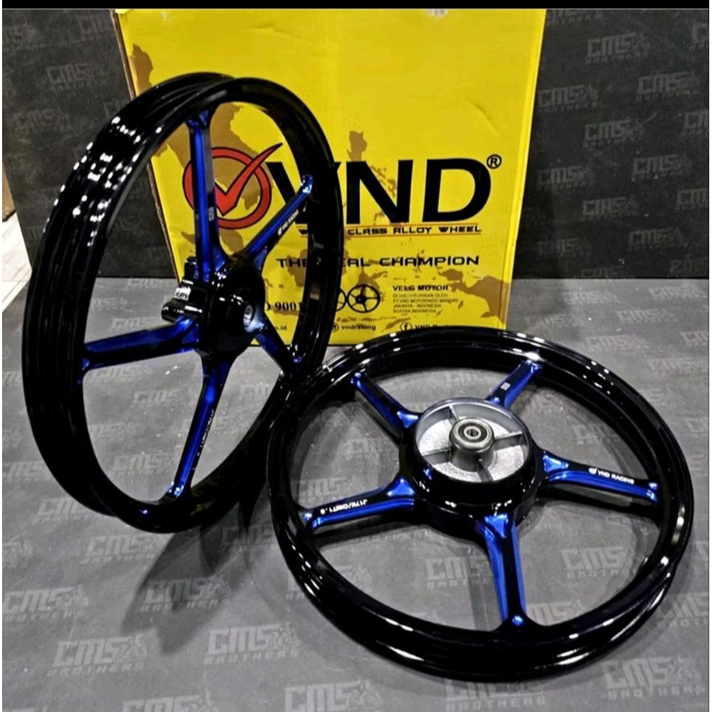 velg racing vnd ak 55 2 tone motor Jupiter z mx lama F1Zr Vega - biru / hitam