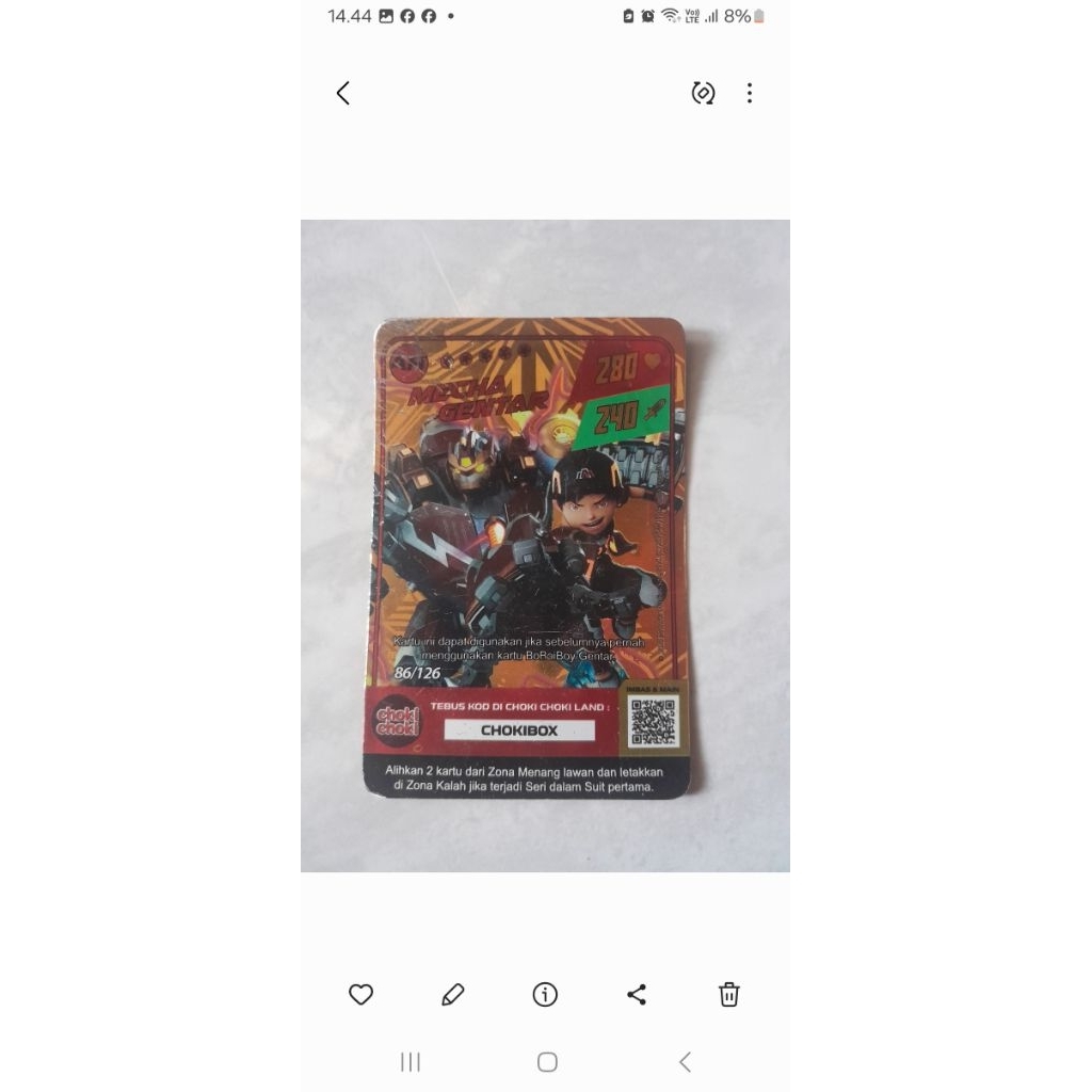 kartu boboiboy hologram