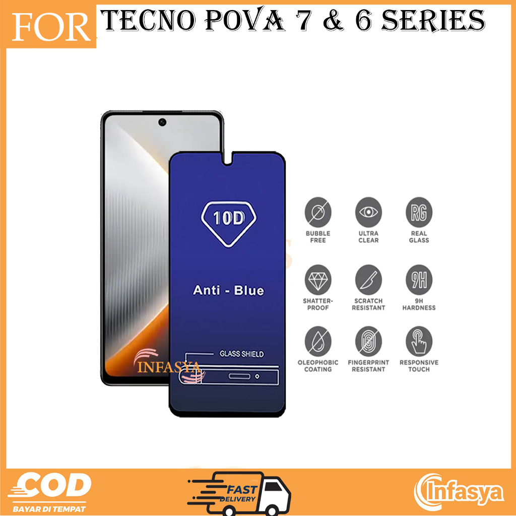 Pelindung layar For Tecno Pova 7 Series & Pova 6 Series Antigores Full Cover Protection