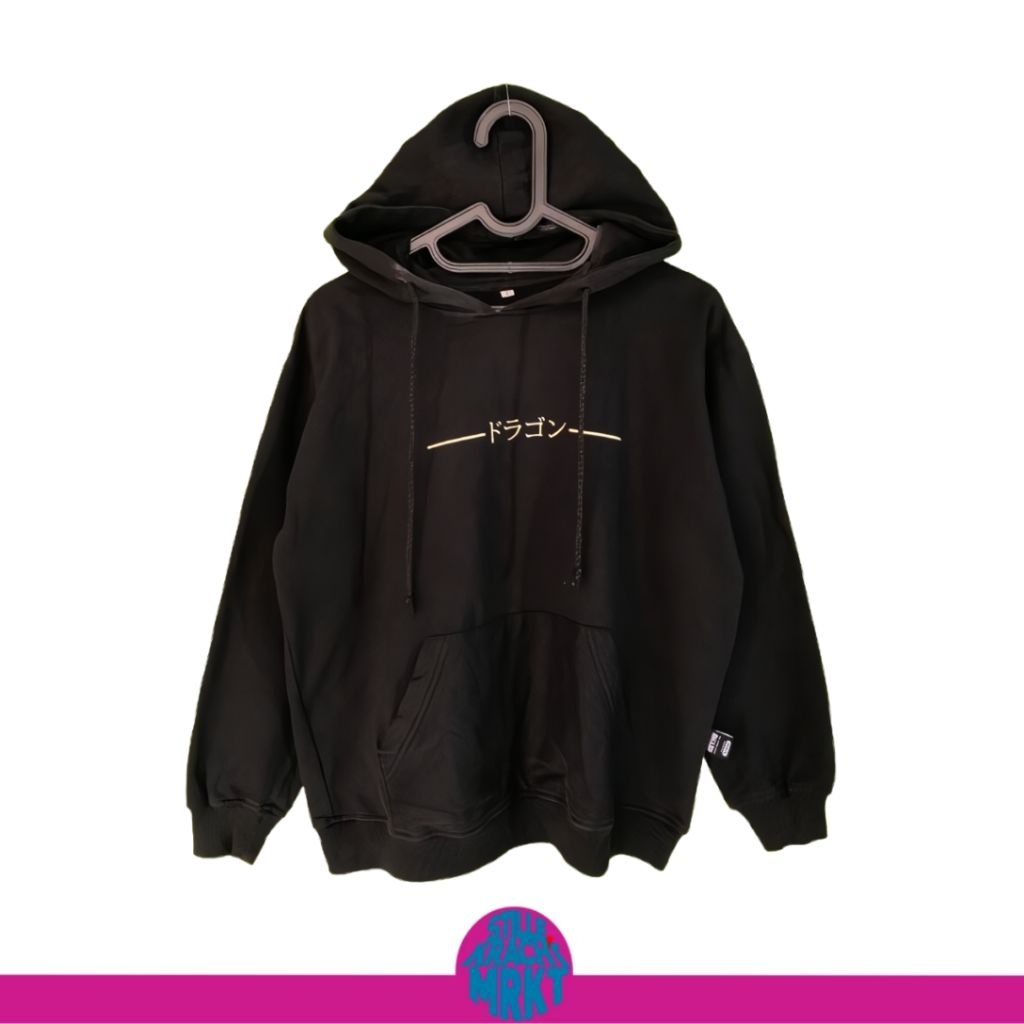 Sweater Hoodie Hitam Heyho Size S Unisex
