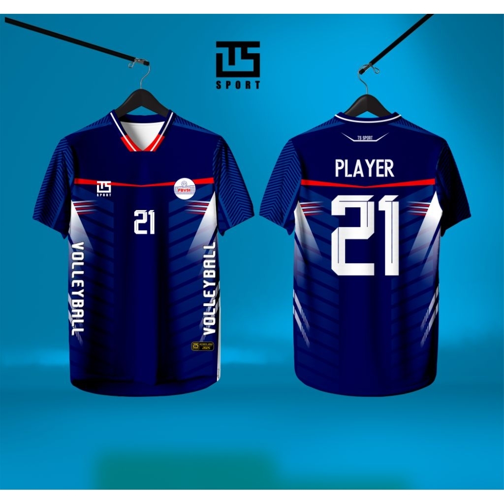 Kaos Jersey Voli Full Printing Gratis Tambah Nama Nomor Logo Sponsor