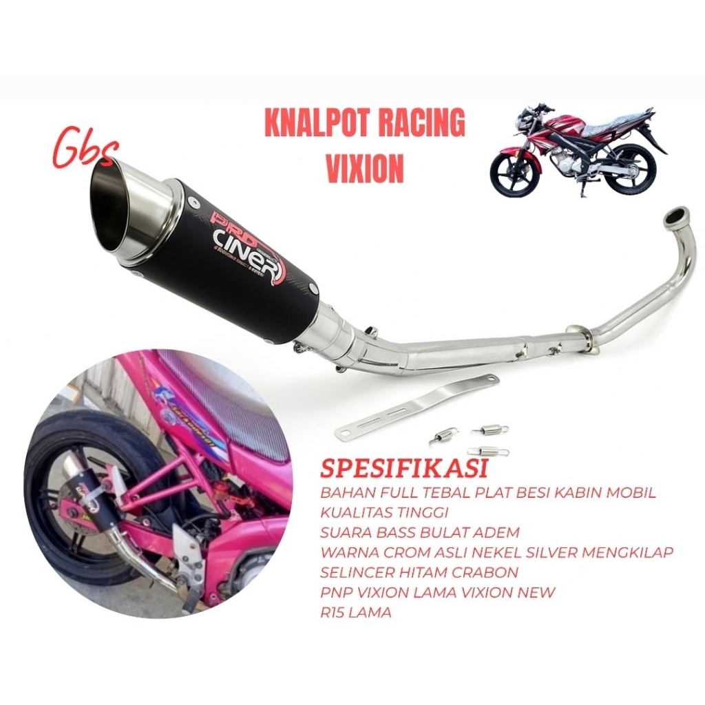 Knalpot Racing Proliner Karbon Vixion New Vixion Old Krum