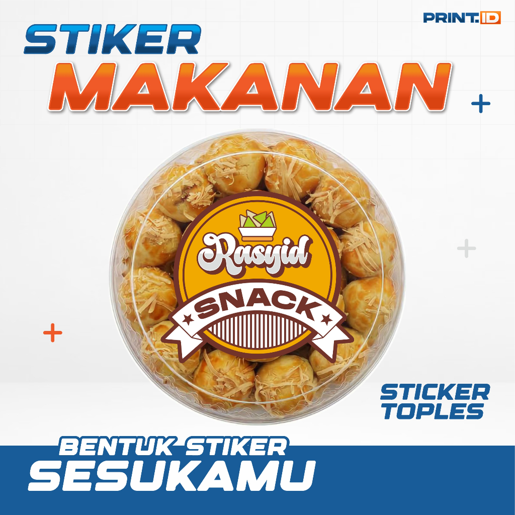 Stiker Label Kemasan Cutting Pola / Stiker Logo Makanan / Stiker Logo Minuman / Stiker Logo Custom