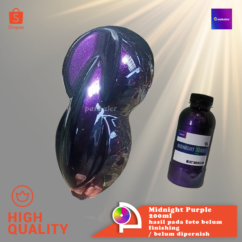 Pankaler Cat Motor Hitam Lembayung Ungu 200ml - NC Midnight Purple Paint Color Otomotif