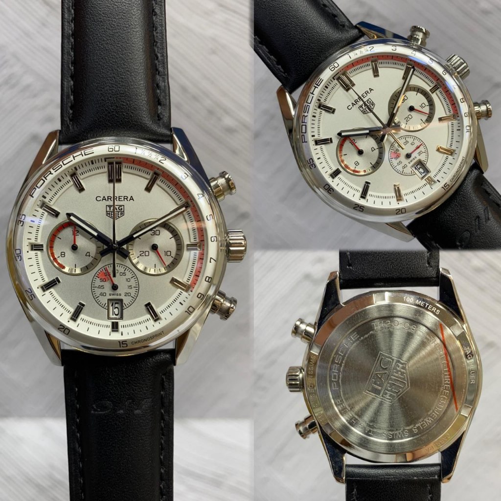 Jam Tangan Cowok / Pria T4g H3uer Carrera Quartz Analog Crono Aktif Kulit Fesyen Watch Stylish