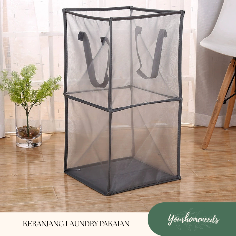 YH KERANJANG LAUNDRY BAJU CUCIAN PAKAIAN KOTOR LAUNDRY BASKET / TEMPAT LAUNDRY SERBAGUNA 2 TINGKAT