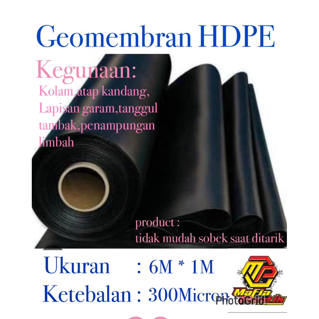 Geomembran HDPE 300micron/ Terpal Lebar 6 meter