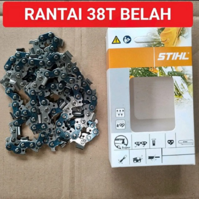 Rantai Belah Stihl  Bar 22" /38T .Rantai Belah 22 inch 38 Mata.
