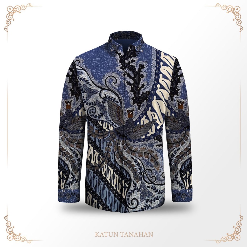 Kemeja pria lengan panjang batik tulis pola bahan katun premium asli batik pekalongan baju pria bati