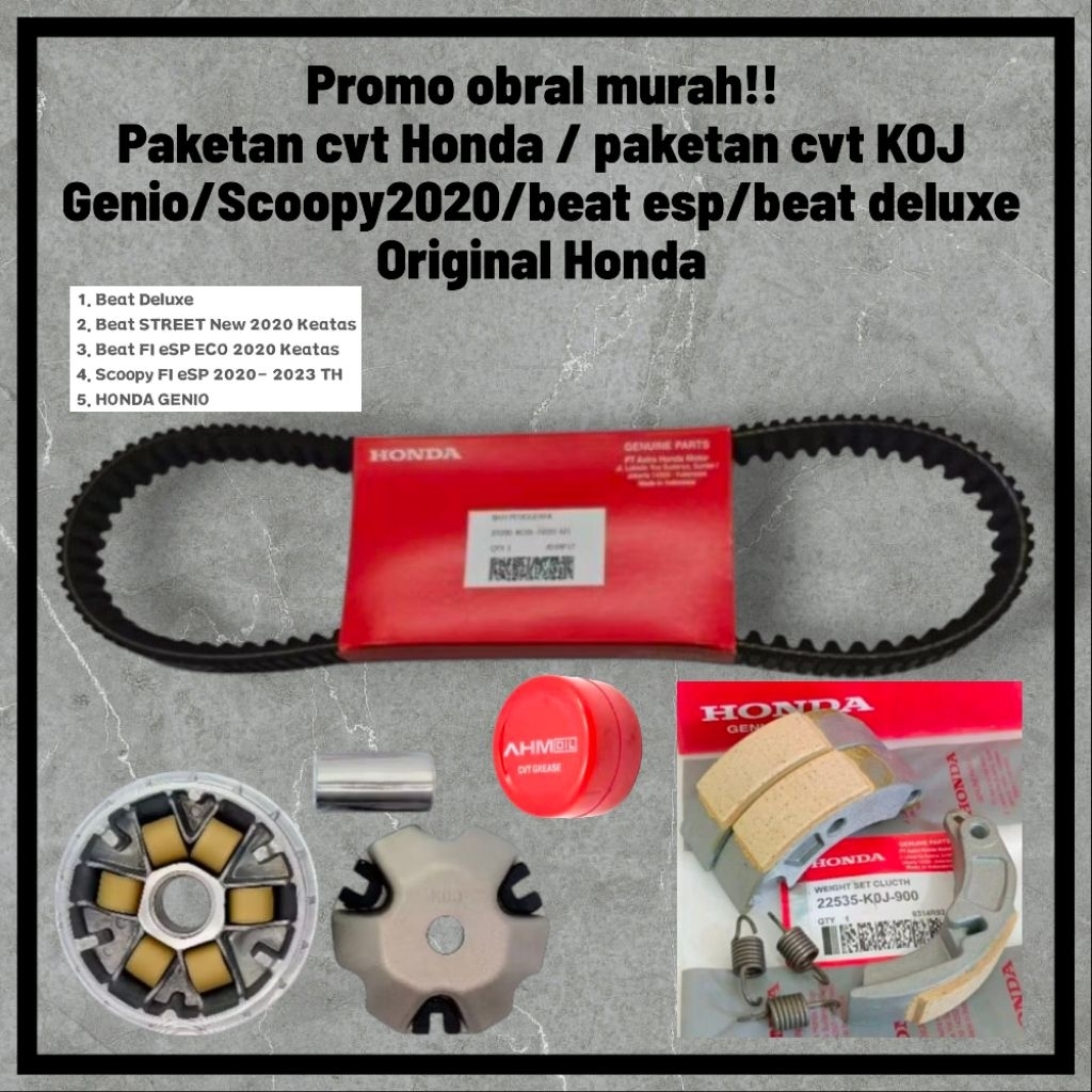 promo obral paketan cvt genio-beat deluxe-scoopy 2020 / paketan cvt KOJ / paketan cvt Genio / paketa