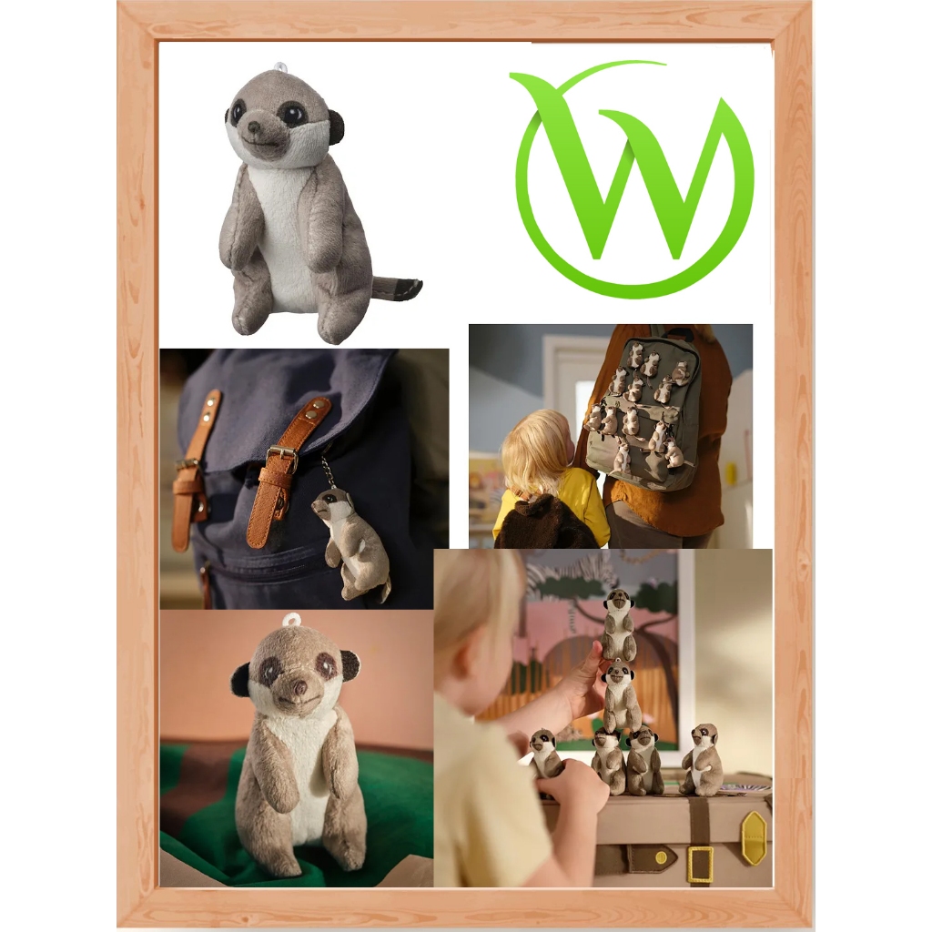 Boneka, meerkat/mini krem, 8 cm SANDLOPARE Soft toy, meerkat