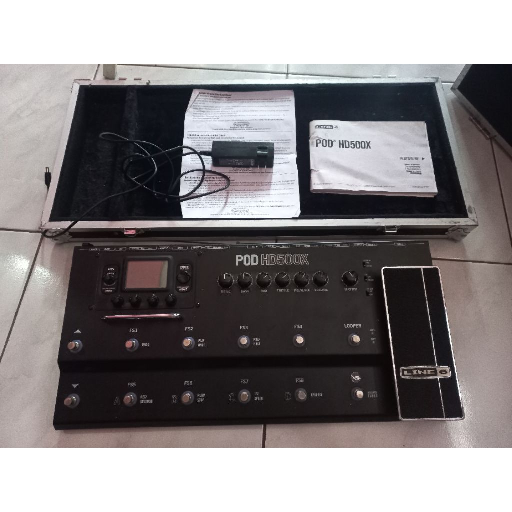 efek gitar multi digital merk line 6 POD HD500X istimewa plus hardcase