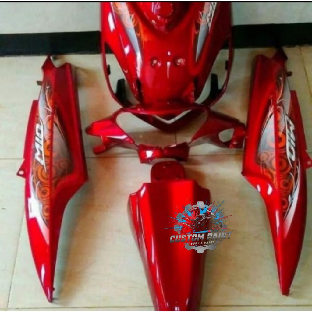COVER fullset body halus Yamaha Mio Smile merah marun