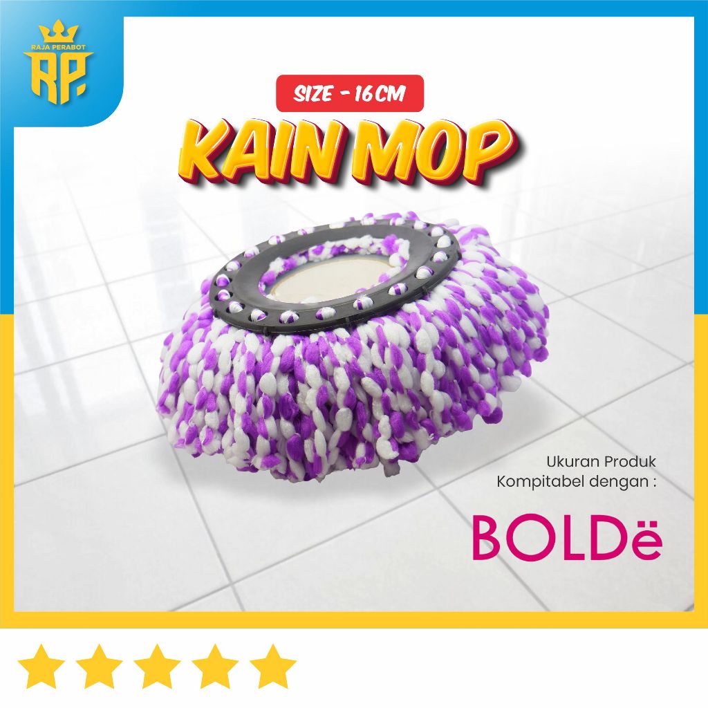 Refill Mop / Kain Pel Raja Perabot / Size 16cm / Kain Mop  / Pel Putar Otomatis / Microfiber /  Serb