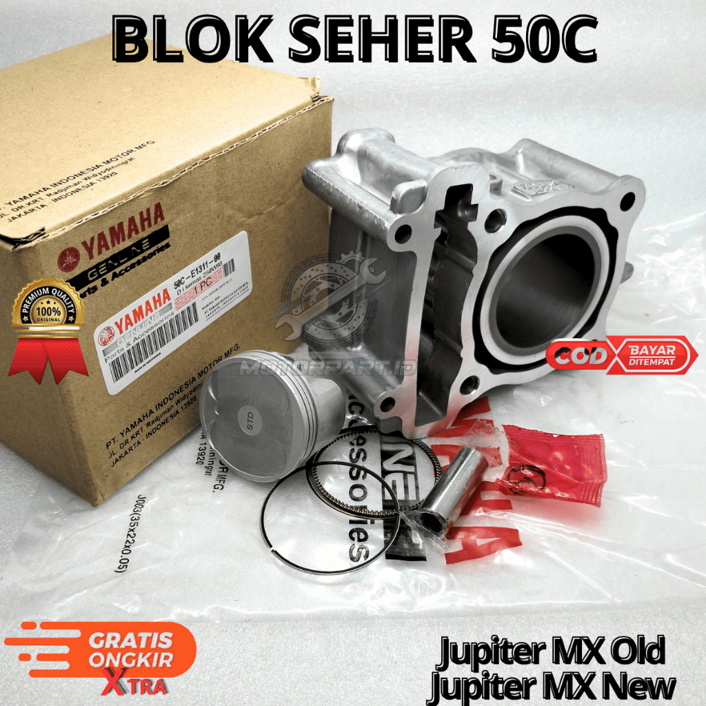 BLOK SEHER JUPITER MX NEW 50C BLOK PISTON KIT YAMAHA JUPITER MX135,MX NEW,MX LAMA OLD KUALITAS ASLI 