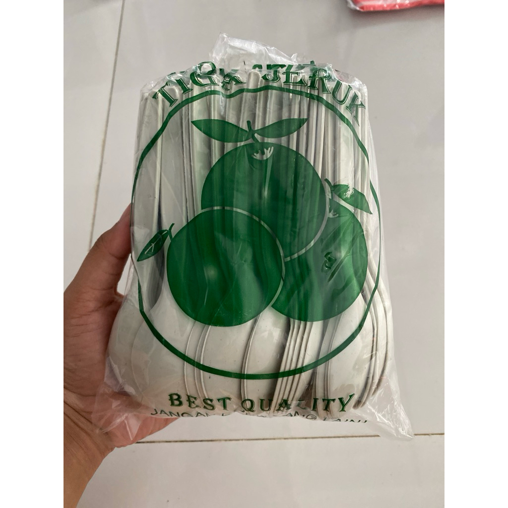 Sendok Plastik Panjang isi 100 warna putih butek