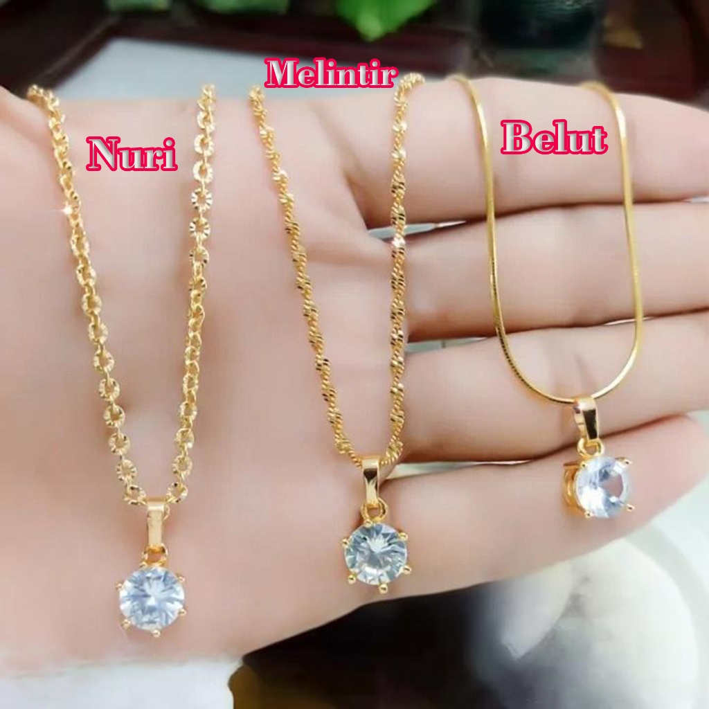 Kalung Permata Titanium Liontin Mata Satu