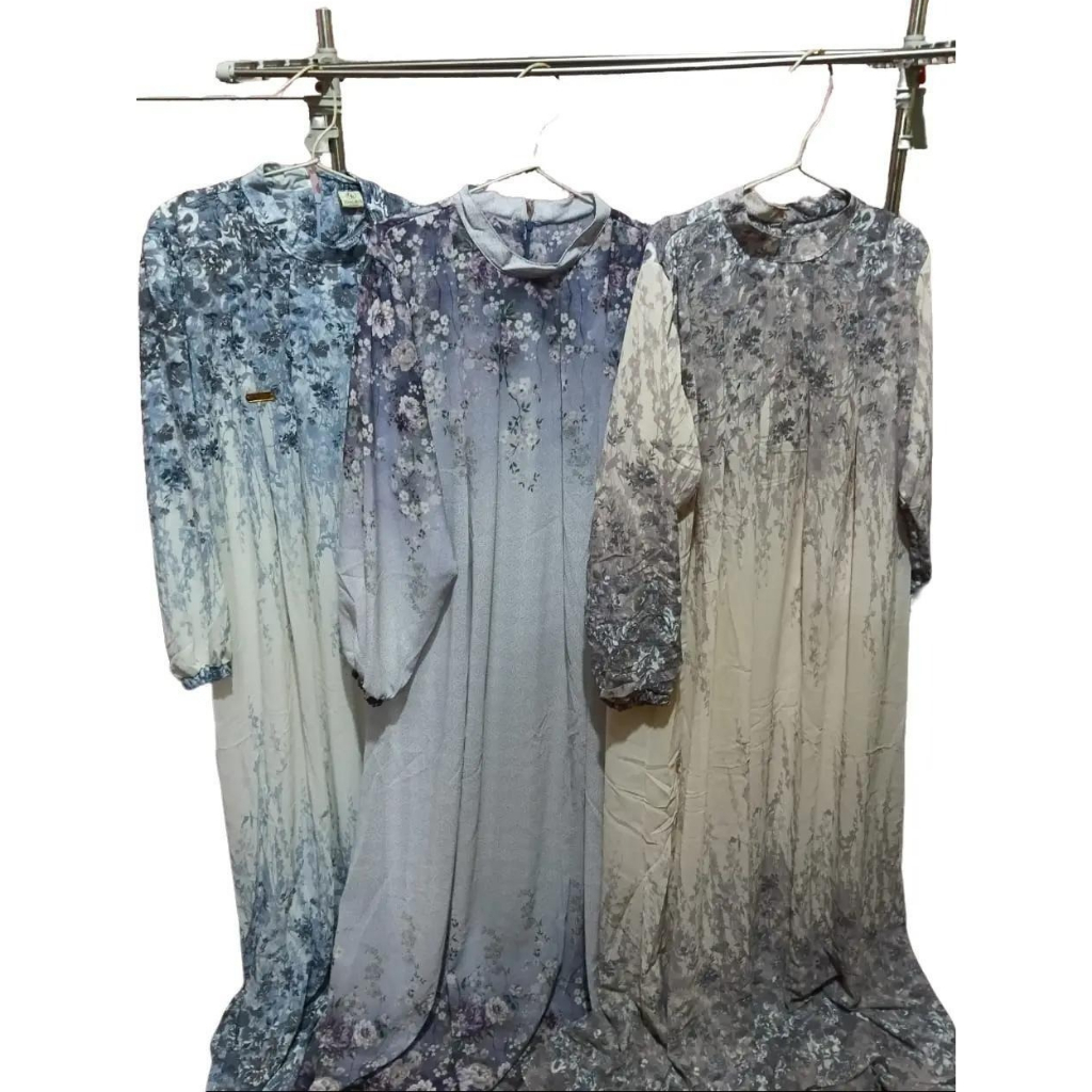 Gamis Motif Gradasi Elegan Chiffon Motif Anggun  floral/abstrak