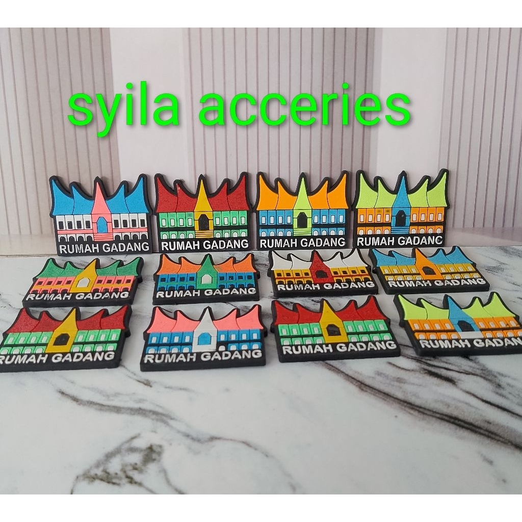 12pcs magnet/tempelan kulkas rumah adat/cirihkhas adat minang