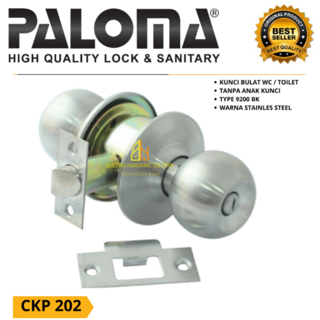 Kunci bulat kamar mandi CKP 202 stainless steel sus304
