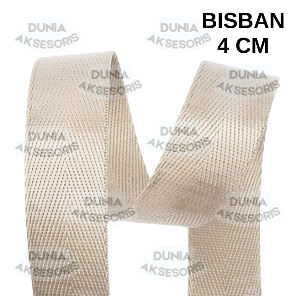 Aksesoris Tas Tali Bisban / Webbing Nylon (PUTIH) 4 cm (HALUS - IMPORT) - Aksesoris Tas