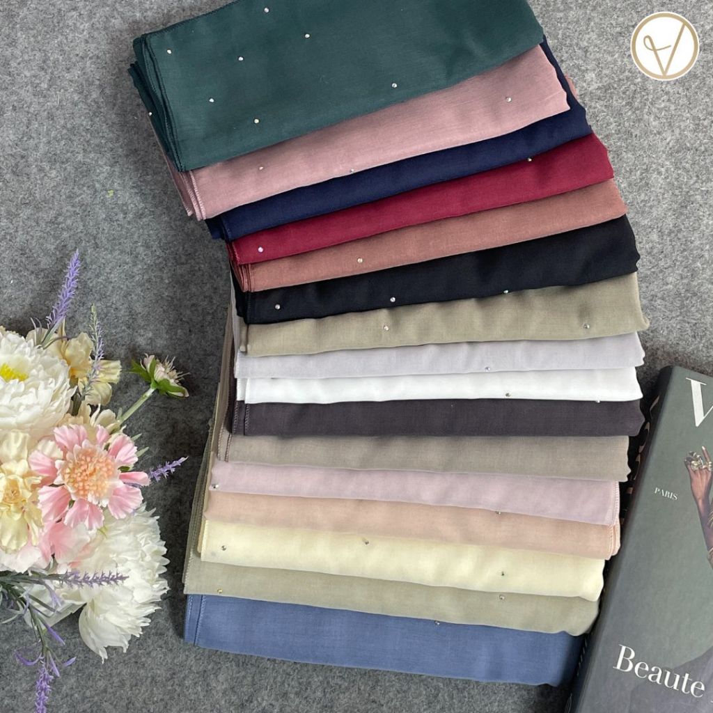 VIANDRA | Kerudung Paris Segi Empat Payet Swarovski