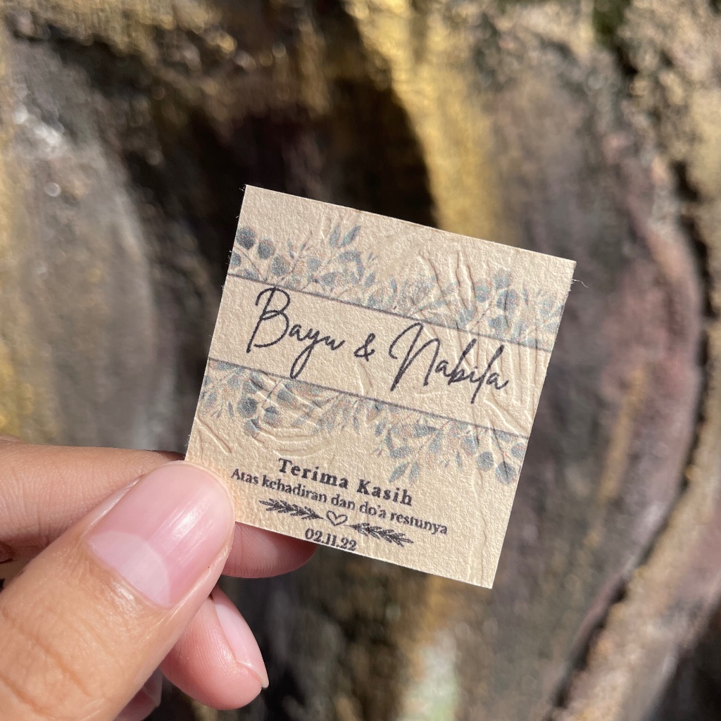 Hang Tag Souvenir - kartu ucapan - hang tag pernikahan - kartu ucapan pernikahan - label pernikahan