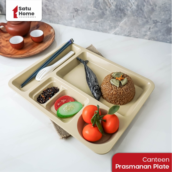 Satu.Home - CANTEEN BUFFET PLATE/ PIRING MAKAN PRASMANAN/ PIRING PLASTIK/PIRING AESTHETIC