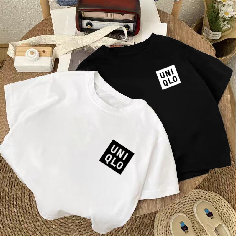 korea style Putih cocobaby t shirt cotton Kaos Atasan Anak laki-laki Perempuan |UNIQLO yang sederhan