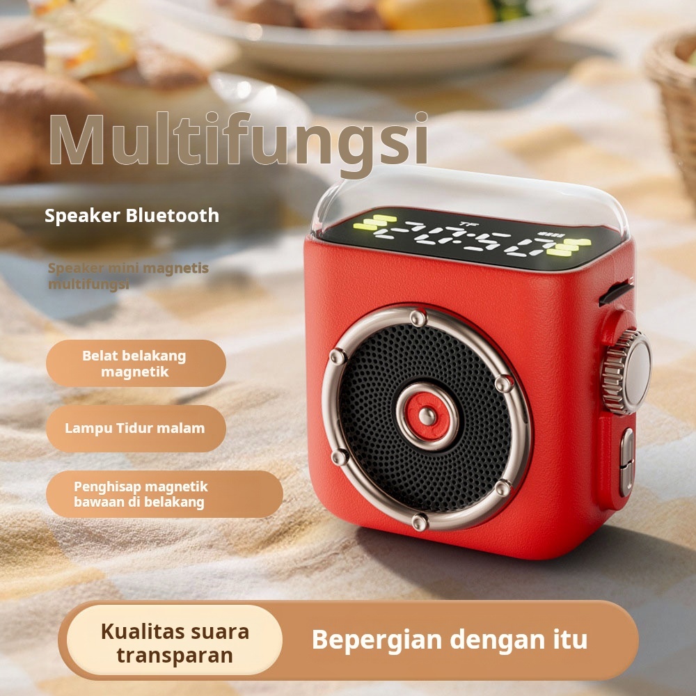 Speaker Bluetooth Mini, Speaker Bluetooth Karaoke Portable dengan Mic Clip - Speaker Multifungsi unt