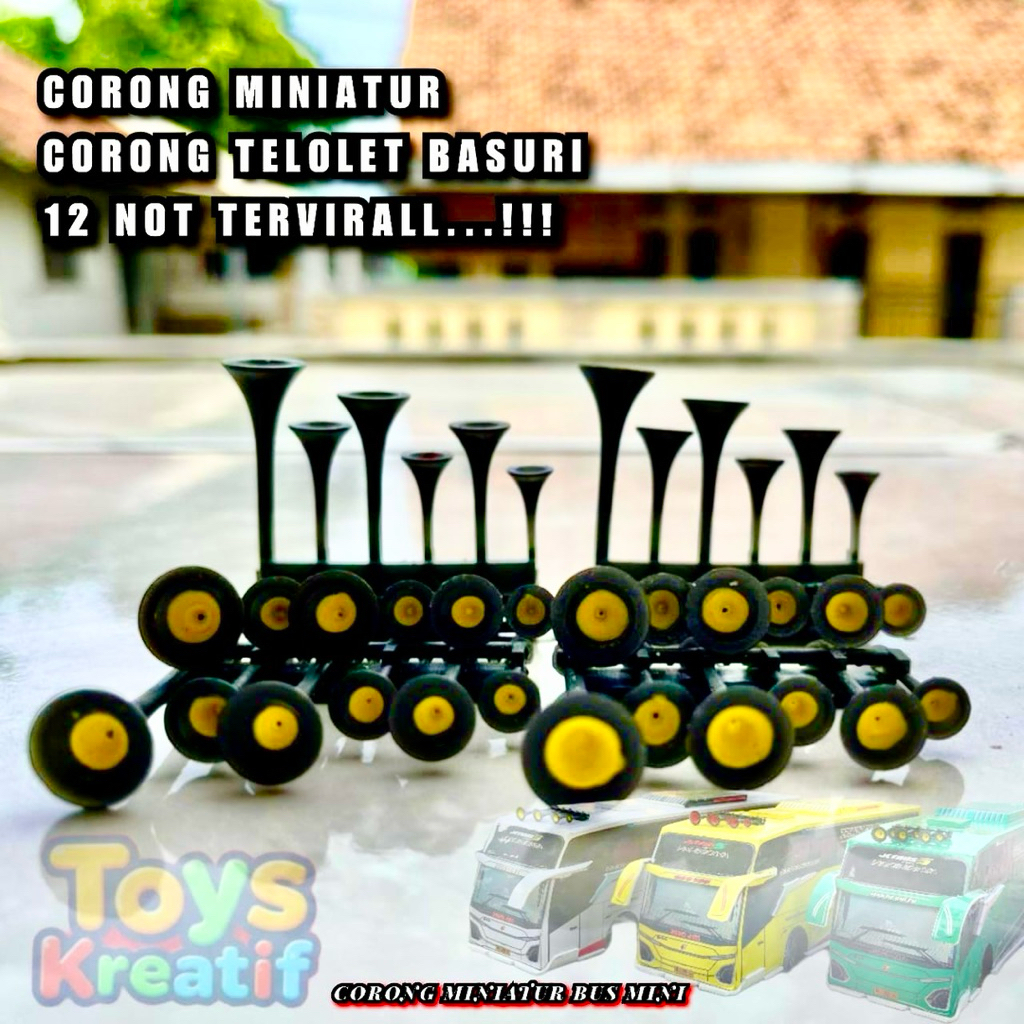 aksesoris mainan mobil anak | corong miniatur bus not 3 | miniatur corong telolet 6 not