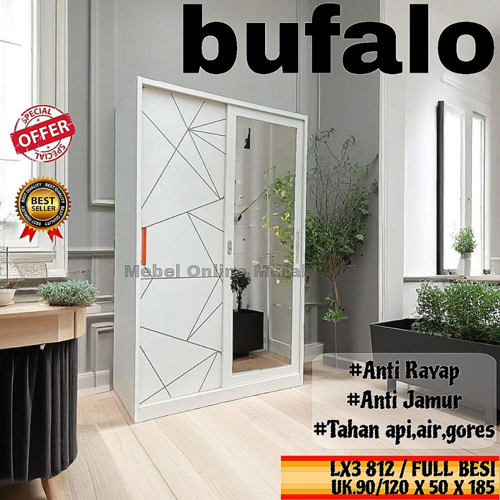 LEMARI PAKAIAN BESI/LEMARI BAJU BESI/LEMARI SLIDING BESI/LEMARI FULL BESI