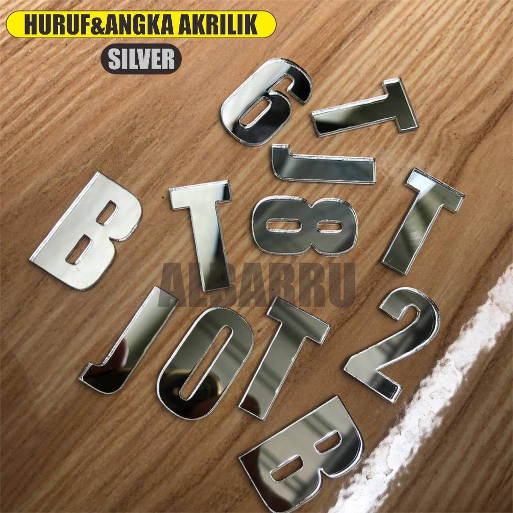 HURUF TIMBUL KECIL AKRILIK MIRROR ANGKA KECIL ALFABET