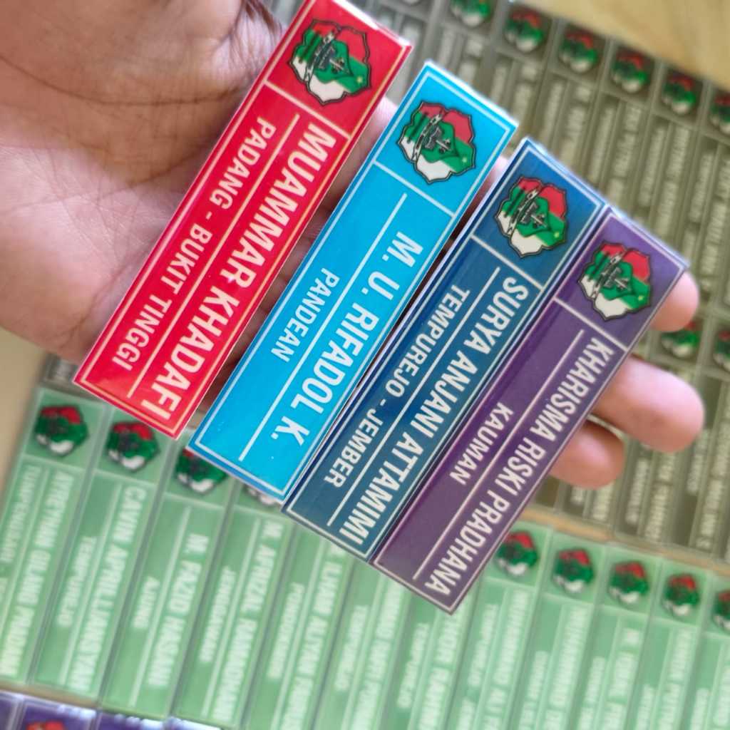 PAPAN NAMA AKRILIK RESIN MENGGUNAKAN PENITI / NAME TAG / PIN / PIN NAMA / PIN PNS / PIN ASN