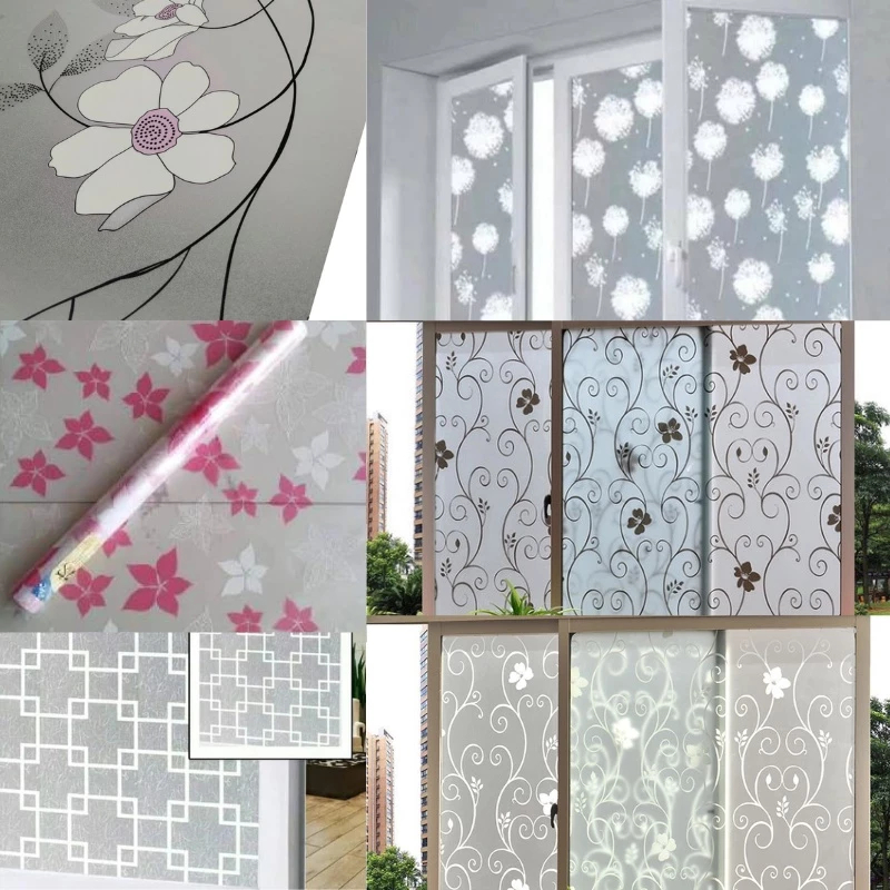 READY Sticker kaca polos dan motif ukuran 90 cm x 2 meter Anti Panas