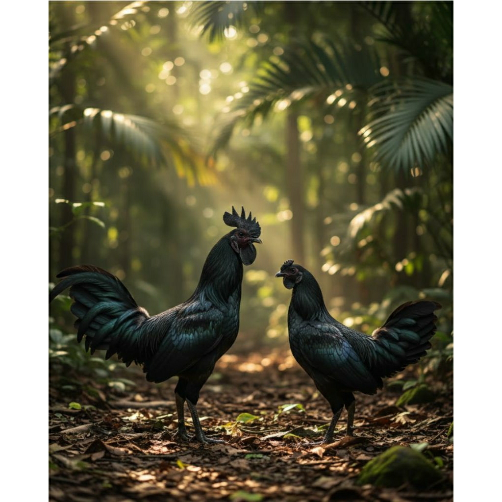 Ayam cemani asli lidah hitam
