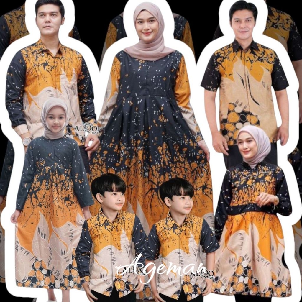 Harga Satuan Batik Couple Keluarga Ayah Ibu Dan Anak Laki Laki Lengan Panjang Dan Pendek - motif Cap