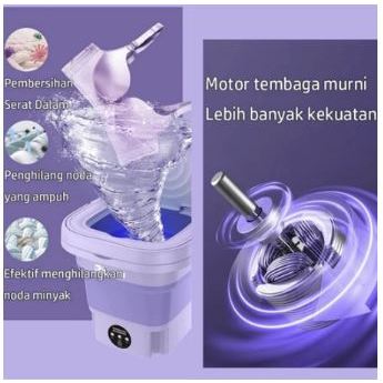 Mesin Cuci Mini Portable 2 Tabung 8L Mesin Cuci Lipat Otomatis