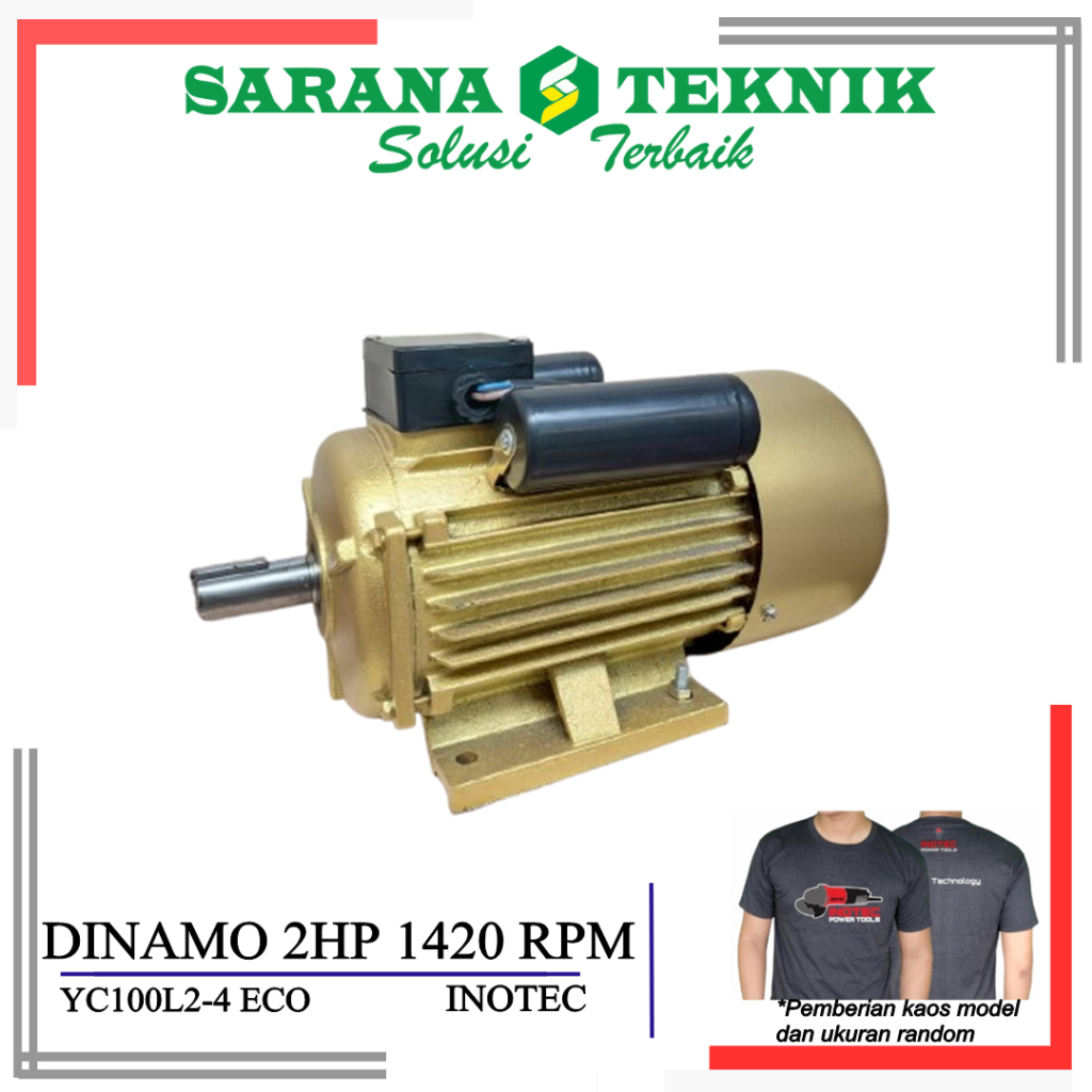 DINAMO 2HP, 1420 RPM 1 PHASE INOTEC (YC100L2-4 ECO & YC100L2-4 HD)