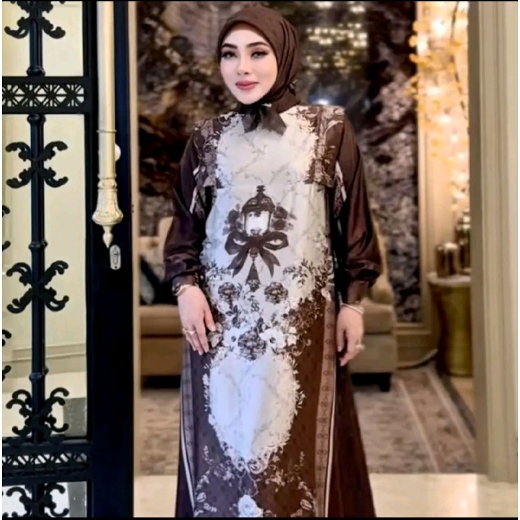 Dress Gamis Set Hijab Shellasaukia Baju Muslim Wanita Dewasa Remaja Lebaran Kondangan Pesta