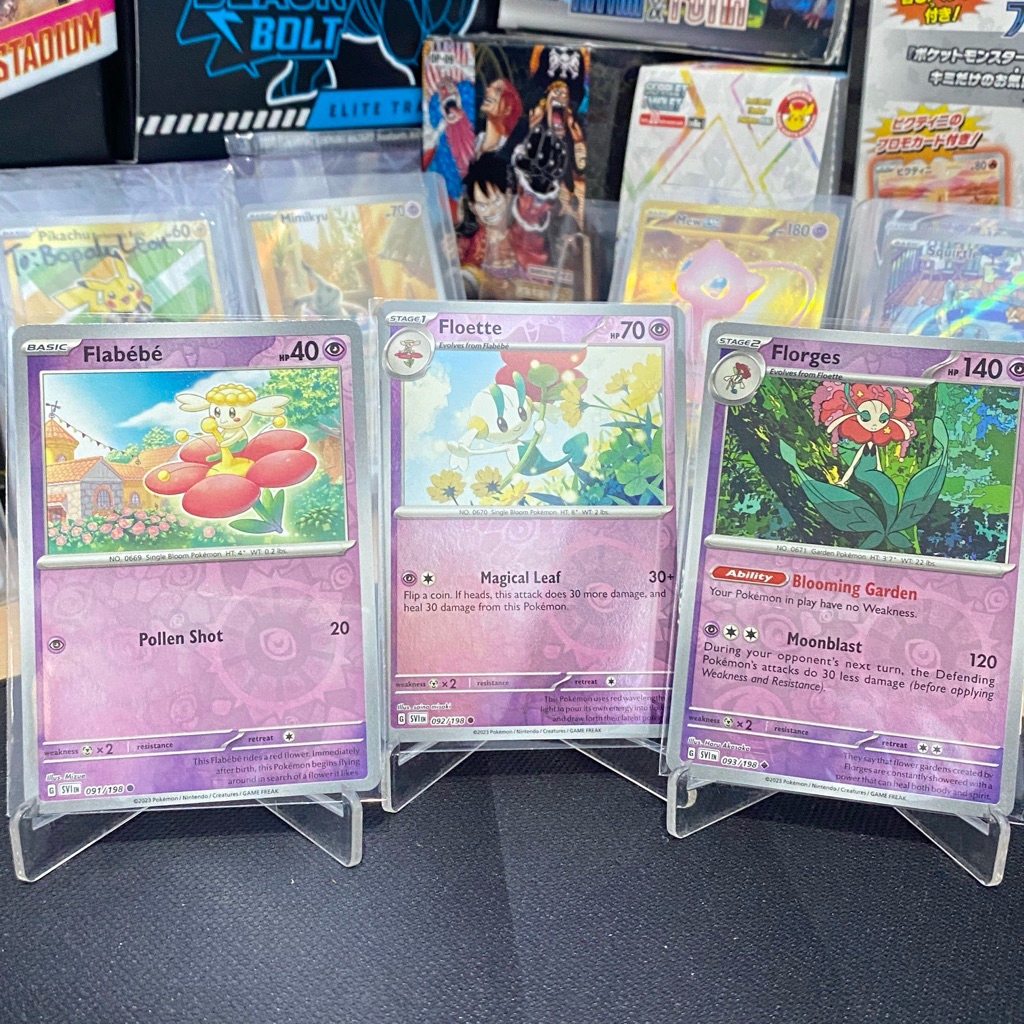 Set Evoline Flabebe • Floette • Florges 091/092/093 /198 Reverse Holo (SVI) TCG Pokemon Scarlet & Vi