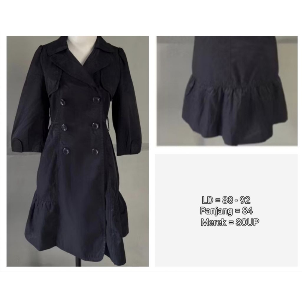 Coat Wanita/Coat Hitam Cantik