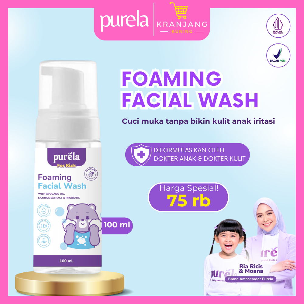 Purela Foaming Facial Wash Sabun Wajah Cuci Muka Anak Bayi Mencerahkan