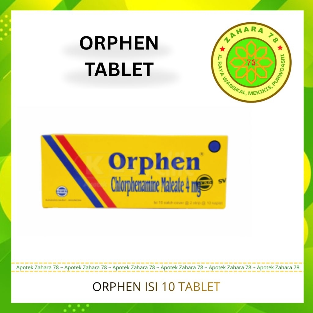 ORPHEN 4MG TABLET (CHLORPHENIRAMINE MALEAT 4MG)