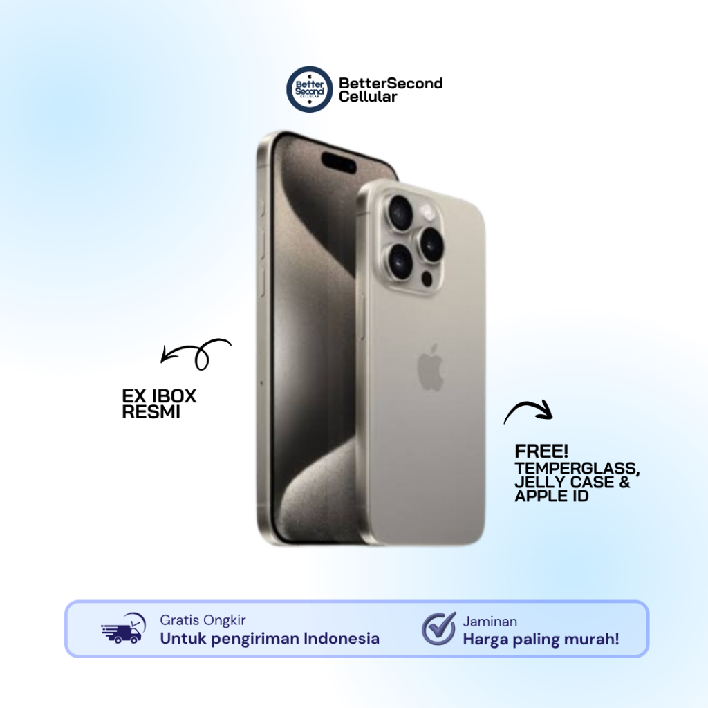 iPhone 15 Pro Max Second 256Gb 512Gb 1TB Fullset Original Garansi Resmi iBox & Beacukai