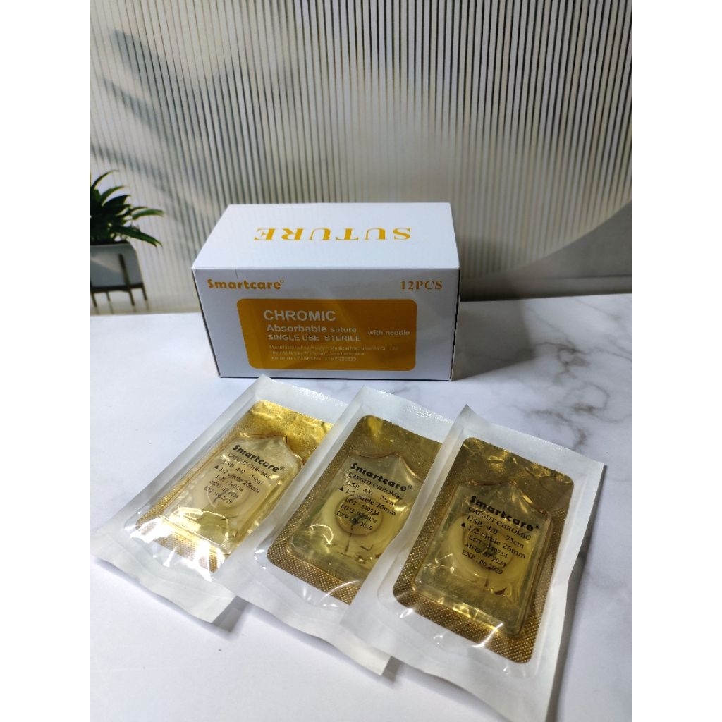 Benang bedah Catgut Chromic Smartcare  4/0