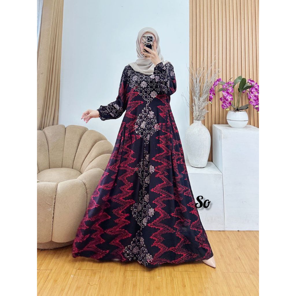 Gamis Cap malaman/Longdress Batik/Baju Batik/Daster Batik/Gamis Batik/Pakaian Muslim/Abaya