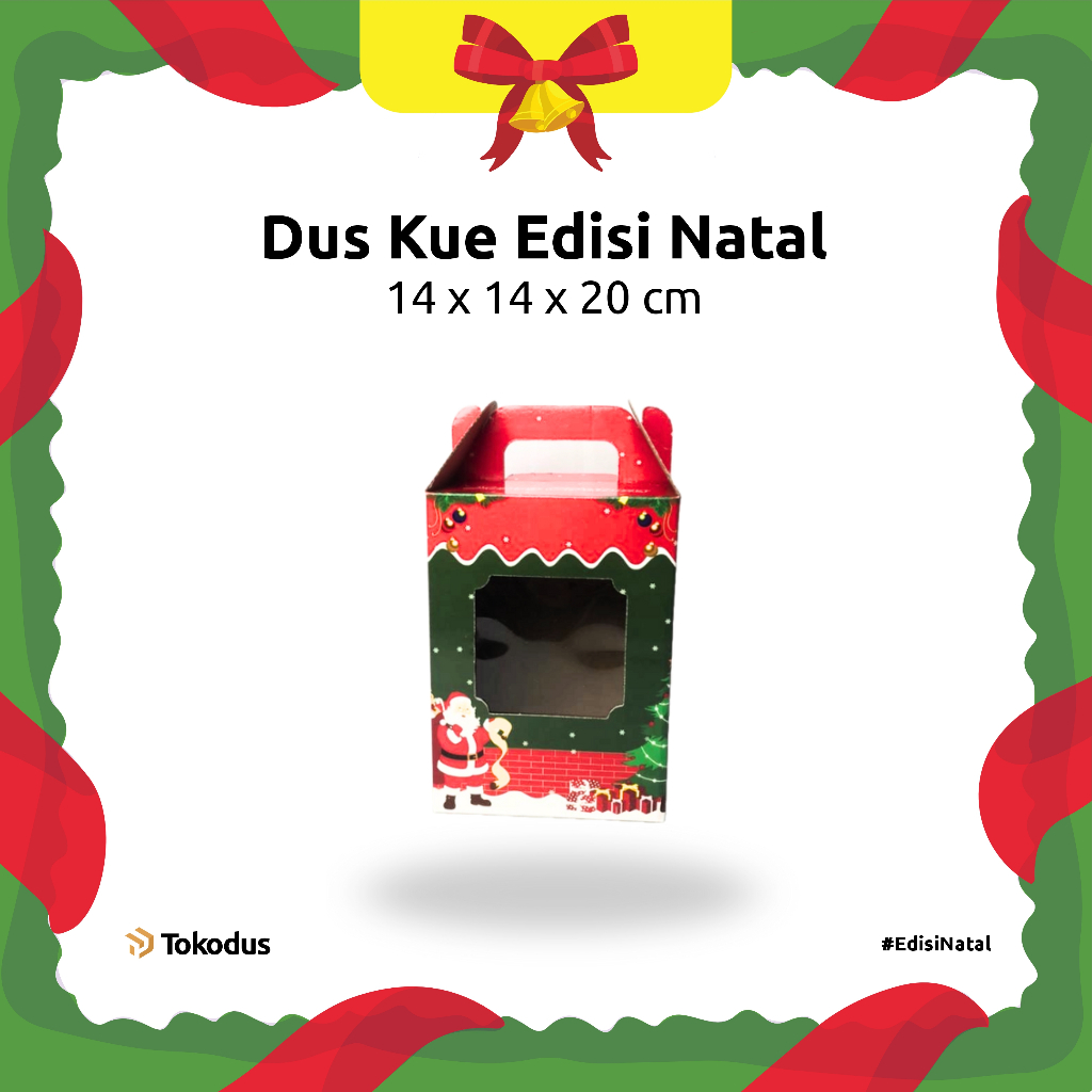 [Desain Baru] Dus Kue Kering | Dus Kue Natal | Dus Natal untuk 3 Toples 500 gr - Tokodus Katapang